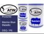 Preview: Porsche, Marine Blue Metallic, D5Q / P6: 500ml Lackdose + 500ml Klarlack + 250ml Härter - Set, von ATW Autoteile West.